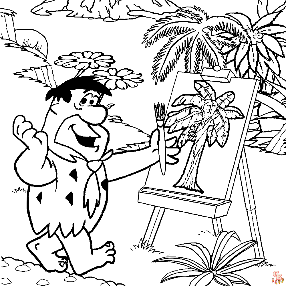 Fred Flintstone is Painting