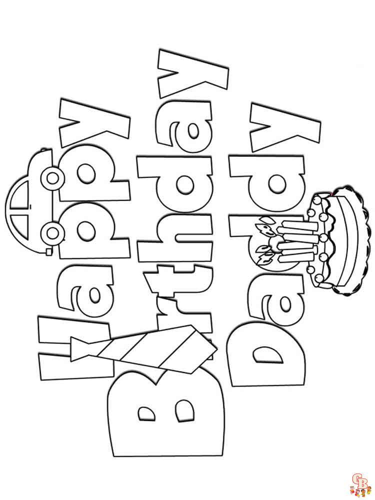 Happy Birthday Daddy Coloring Pages 9