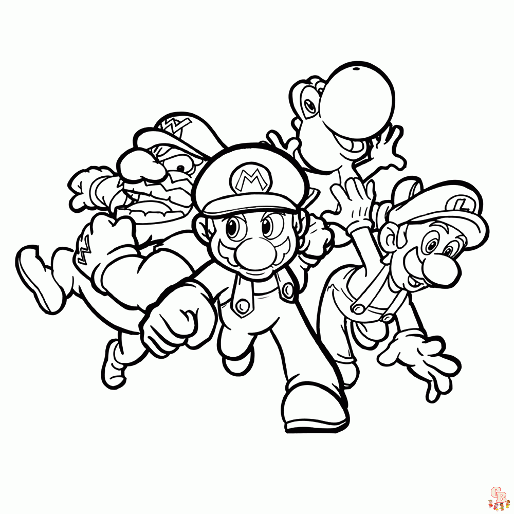 Mario en Luigi Kleurplaat 1