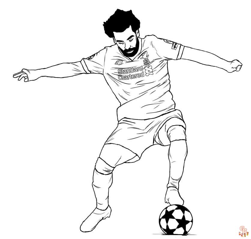 Mohamed Salah 3 coloring page