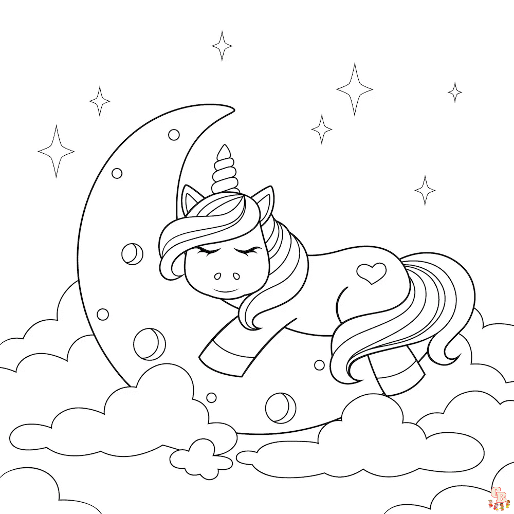 Unicorn Sleeping on the Moon