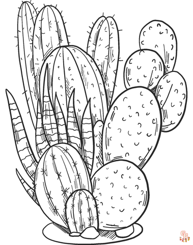 cactus 15 coloring page