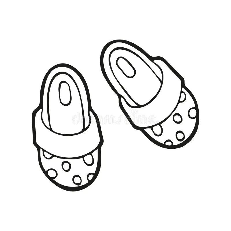 cute hand drawn slippers doodle style black outline isolated white background funny element card social media banner 202745188