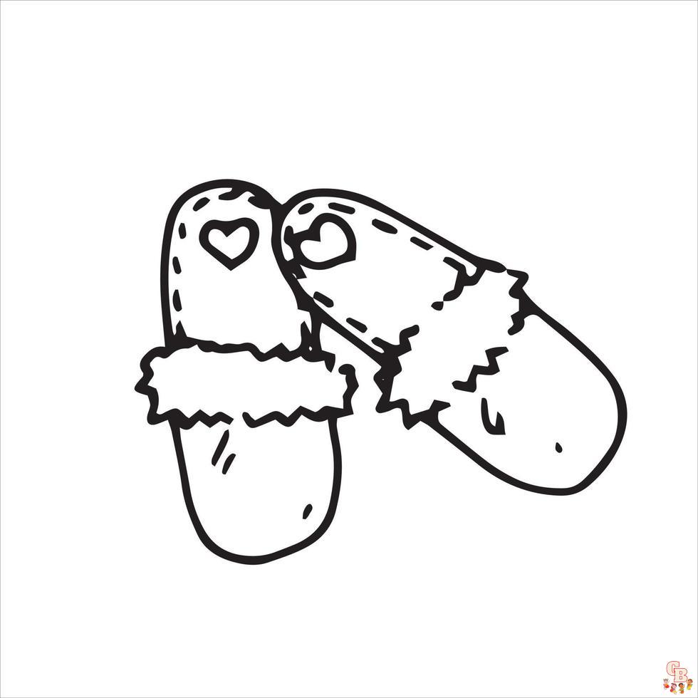 drawing in the style of doodle slippers pair of cute slippers with hearts simple drawing symbol of comfort cozy home hugge stay home household items vector