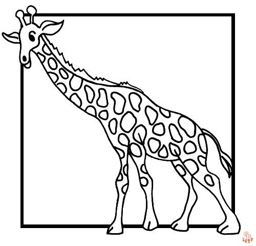 Giraffe kleurplaten Leuke, realistische en cartoon afbeeldingen om te printen