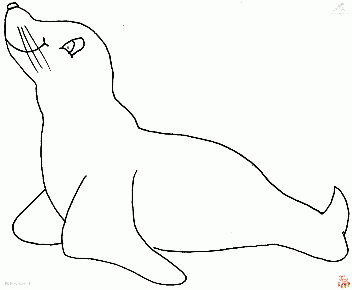 kleurplaat zeehond 5