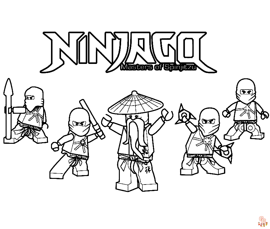 Gratis Ninjago kleurplaten om te printen - Printbare kleurplaten van verschillende personages van Ninjago voor kinderen van alle leeftijden