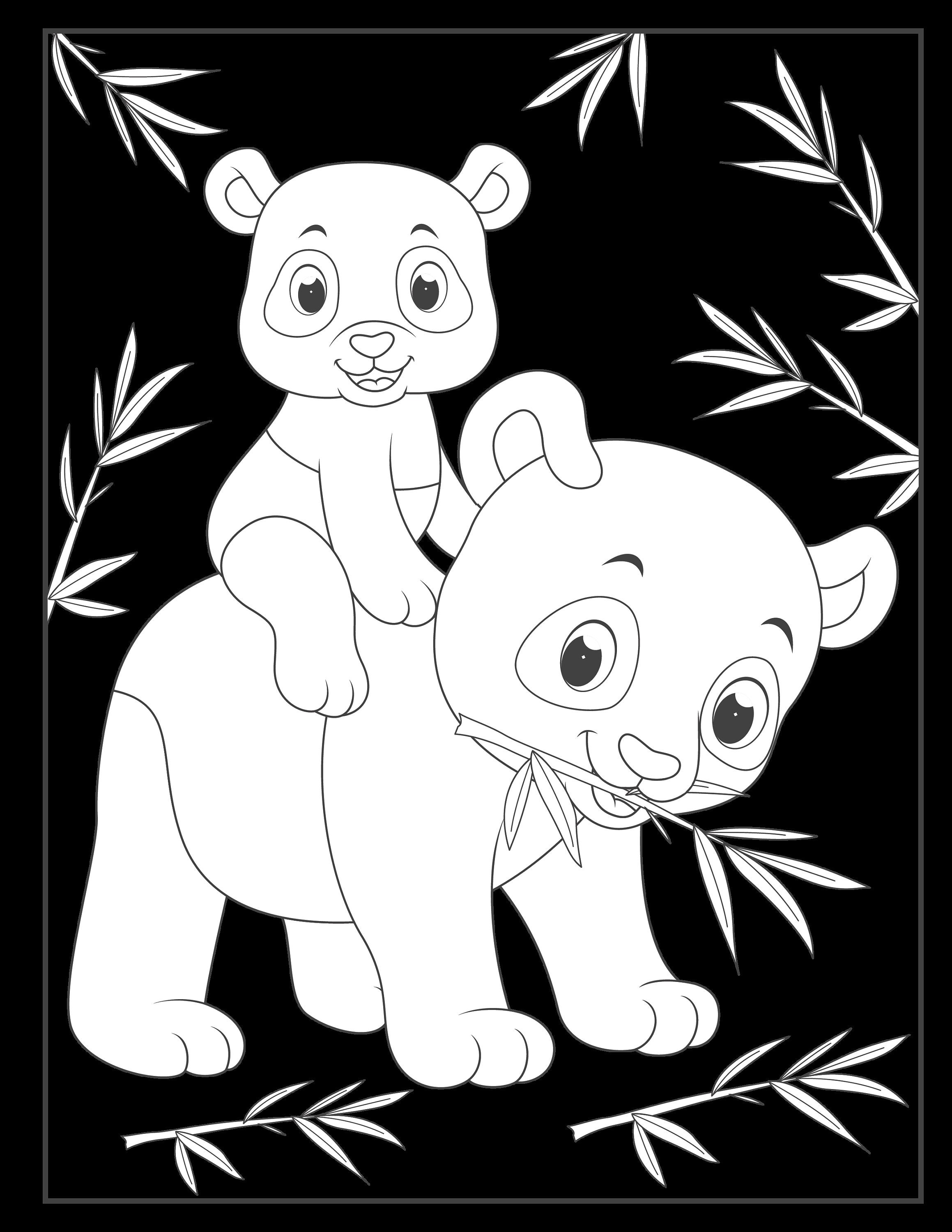 Leuke Kleurplaten van Panda's om Uit te Printen