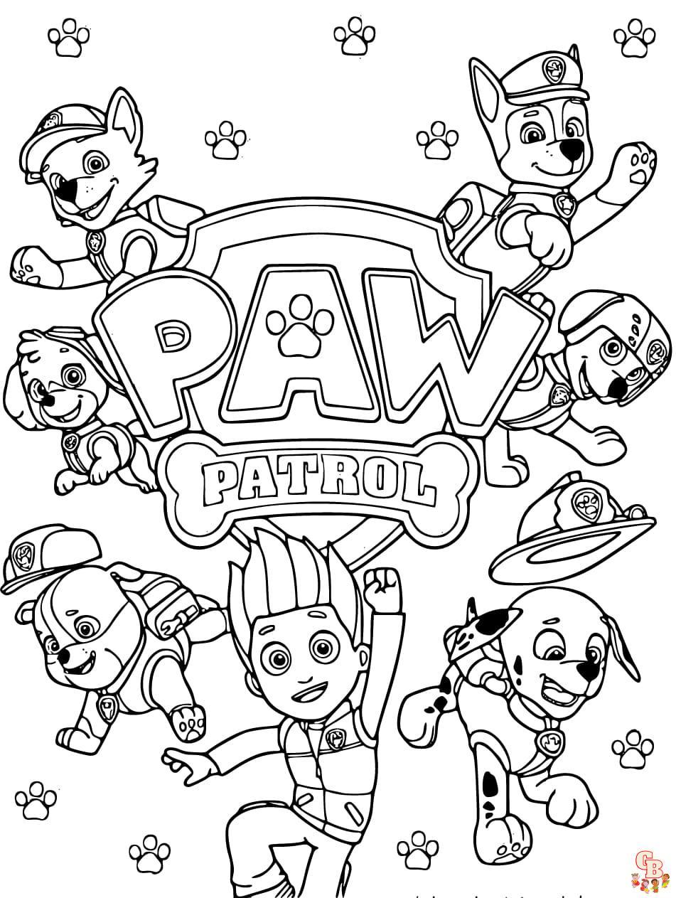 Gratis Paw Patrol kleurplaten - Kleurplaten met alle Paw Patrol pups