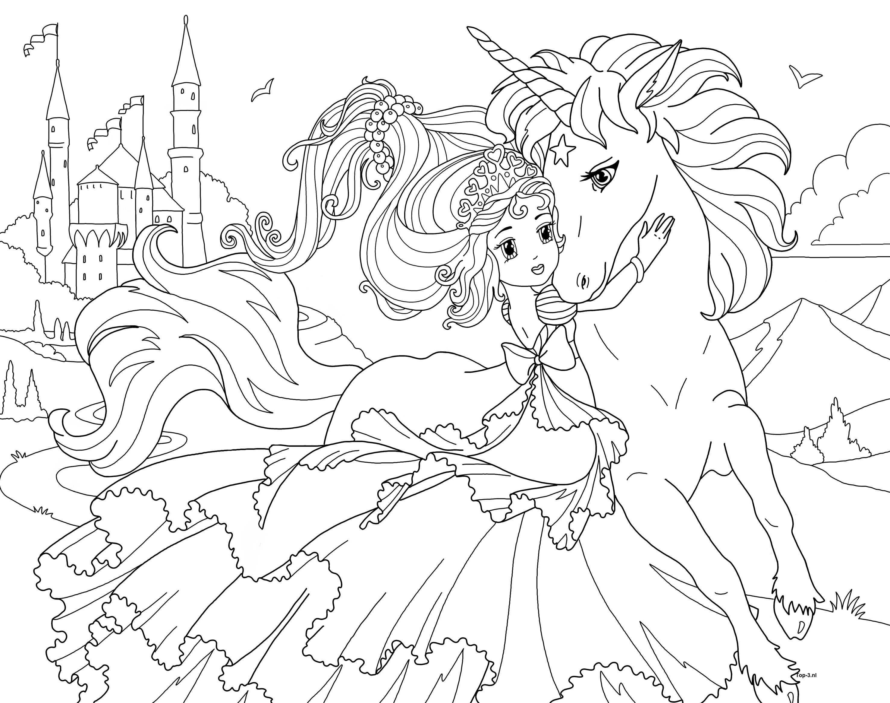 Gratis Prinsessen Kleurplaten Disney, Kasteel, Elsa en Belle