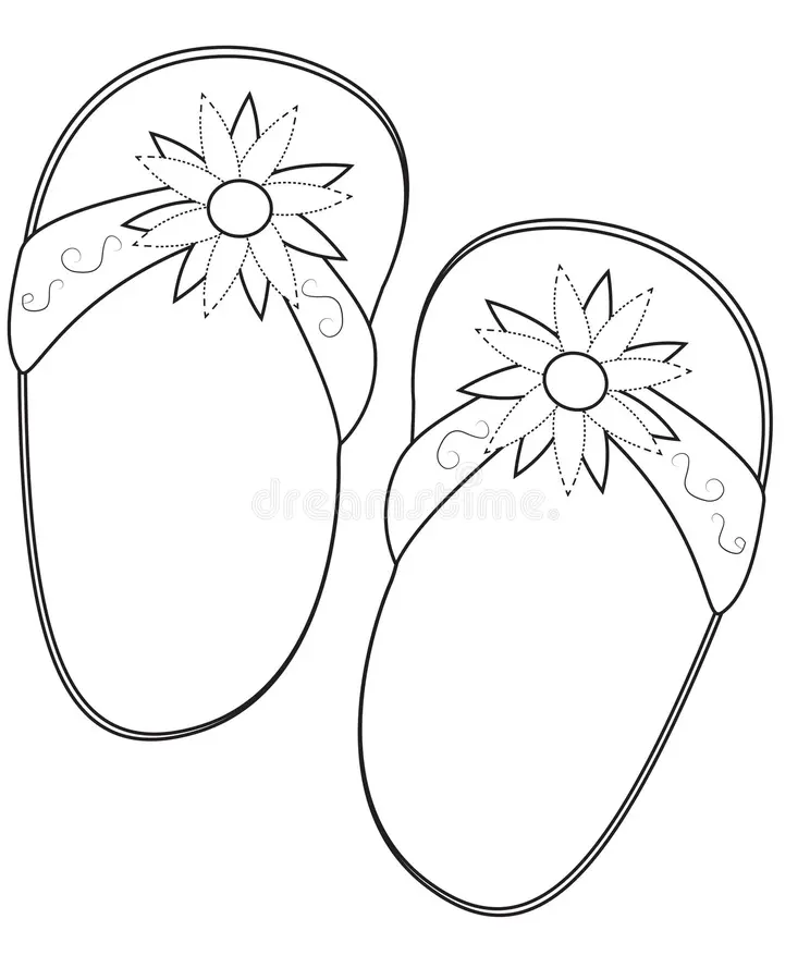 slippers coloring page useful as book kids 50480573