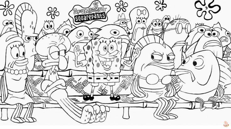 Spongebob Kleurplaat Gratis Downloadbare HD Kleurplaten voor Kinderen van alle Leeftijden