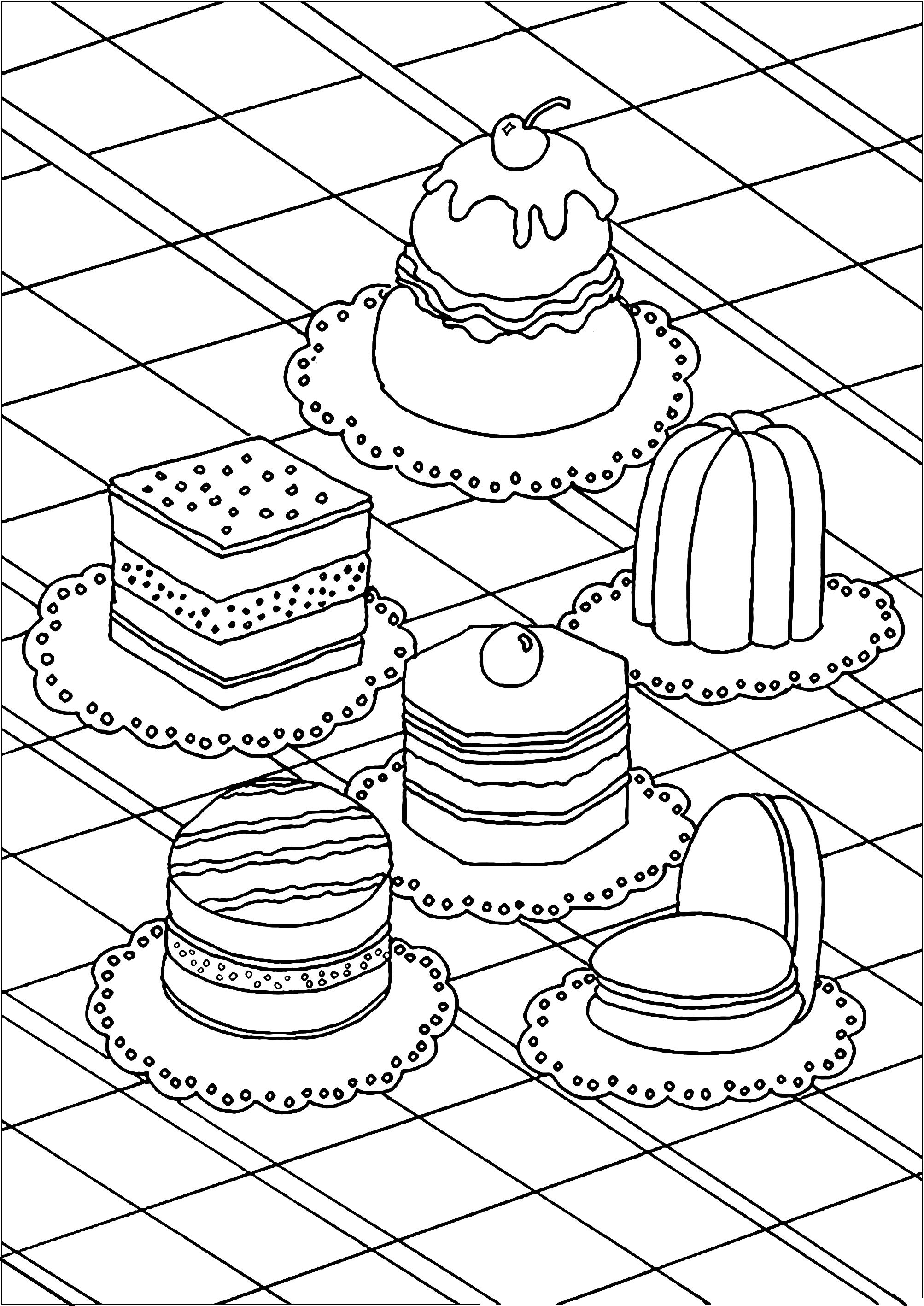 10 Leuke Kleurplaten van Taarten en Cupcakes om In te Kleuren