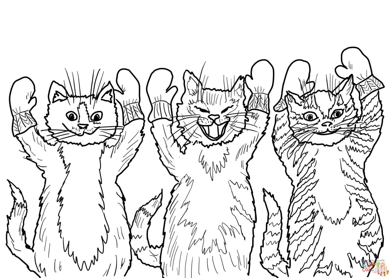 the three little kittens they found their mittens coloring page