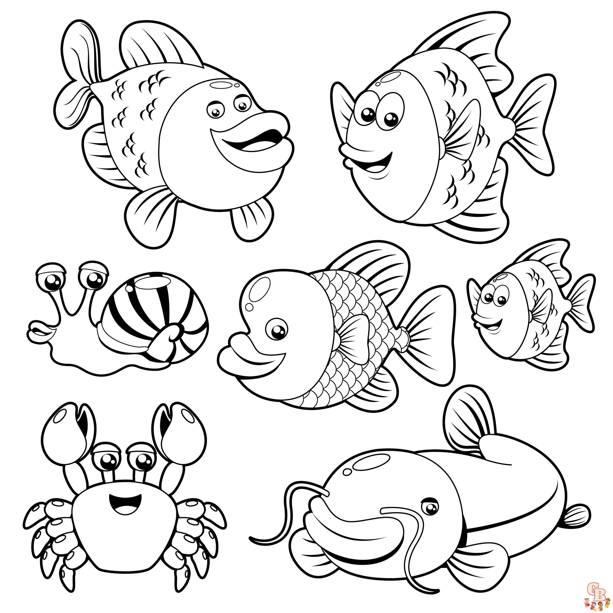 Gratis Kleurplaten van Vissen - Grote Collectie Vis Kleurplaten voor Alle Leeftijden