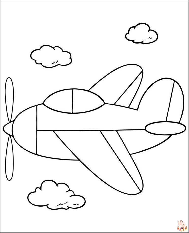 Gratis kleurplaten van vliegtuigen - Leuke vliegtuigkleurplaten voor kinderen