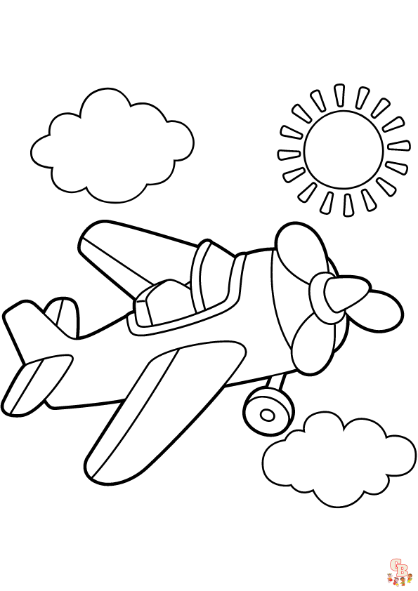 Gratis kleurplaten van vliegtuigen - Leuke vliegtuigkleurplaten voor kinderen