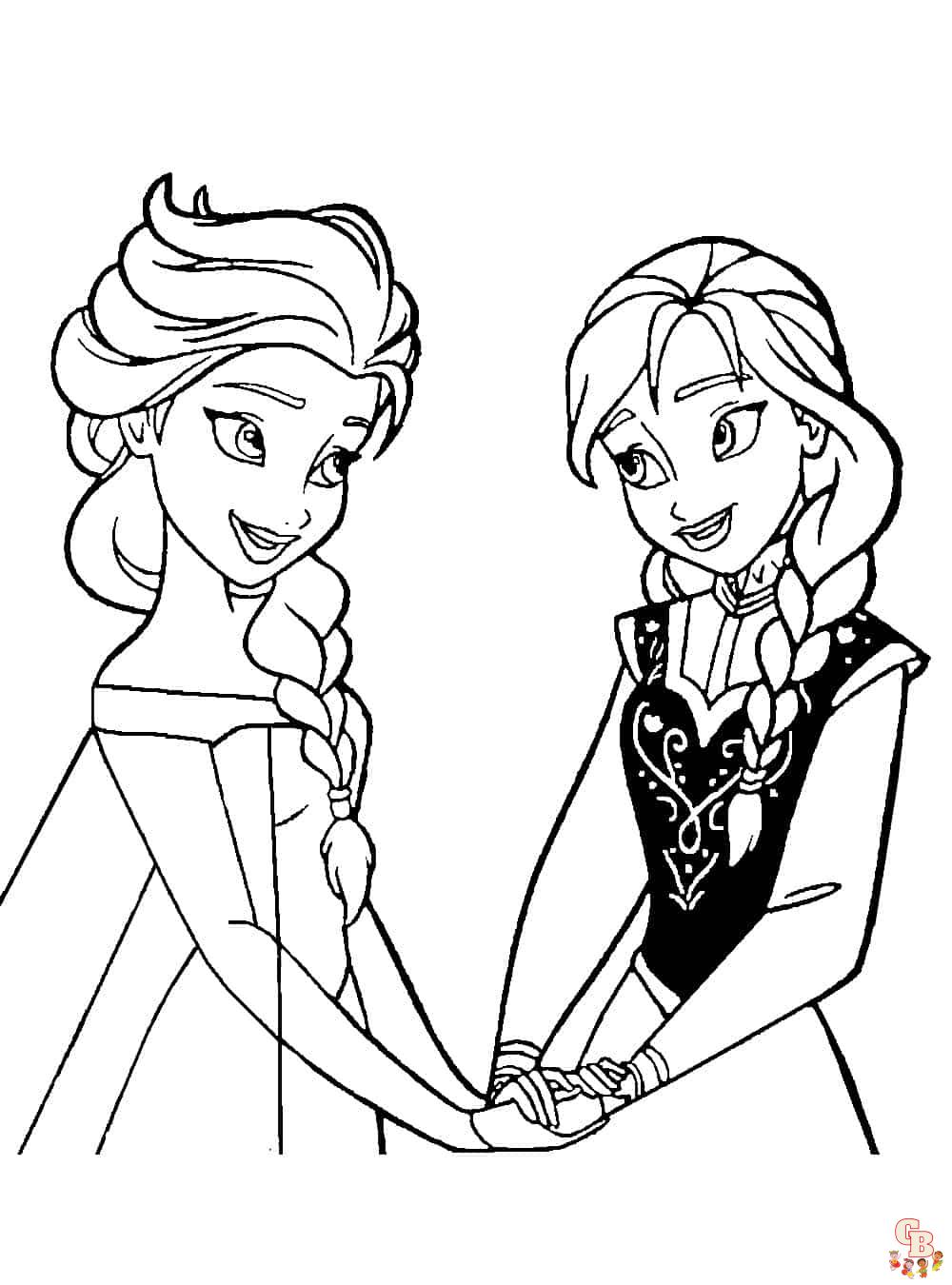 Elsa en Anna Kleurplaa 4
