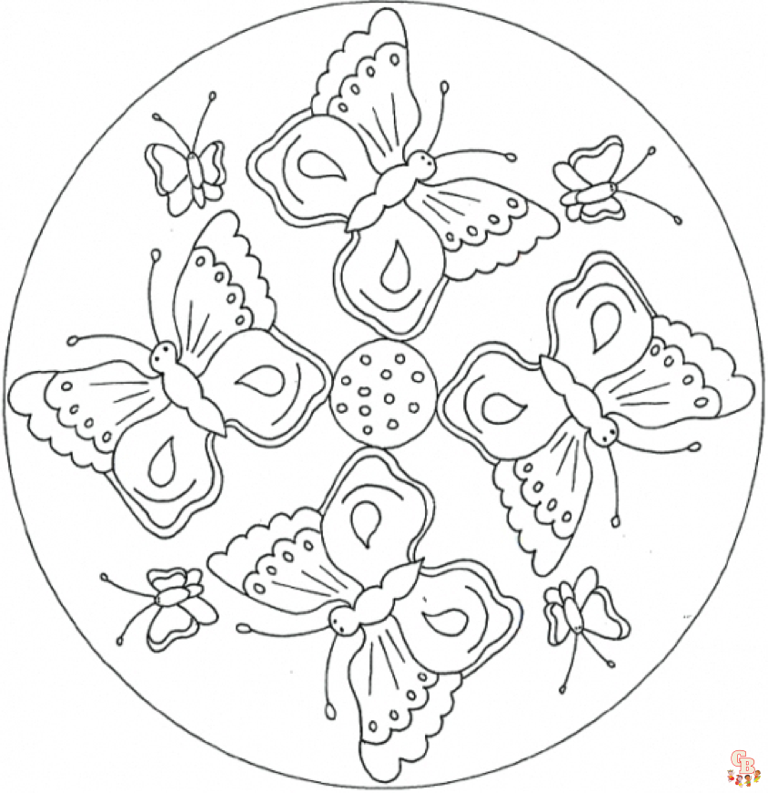 Mandala Vlinder Kleurplaat 1