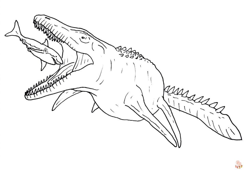 Mosasaurus Kleurplaat 3