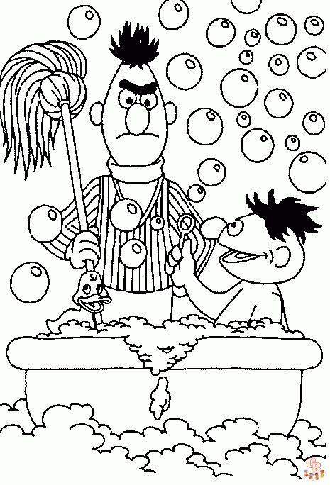 Bert en Ernie Kleurplaten 1