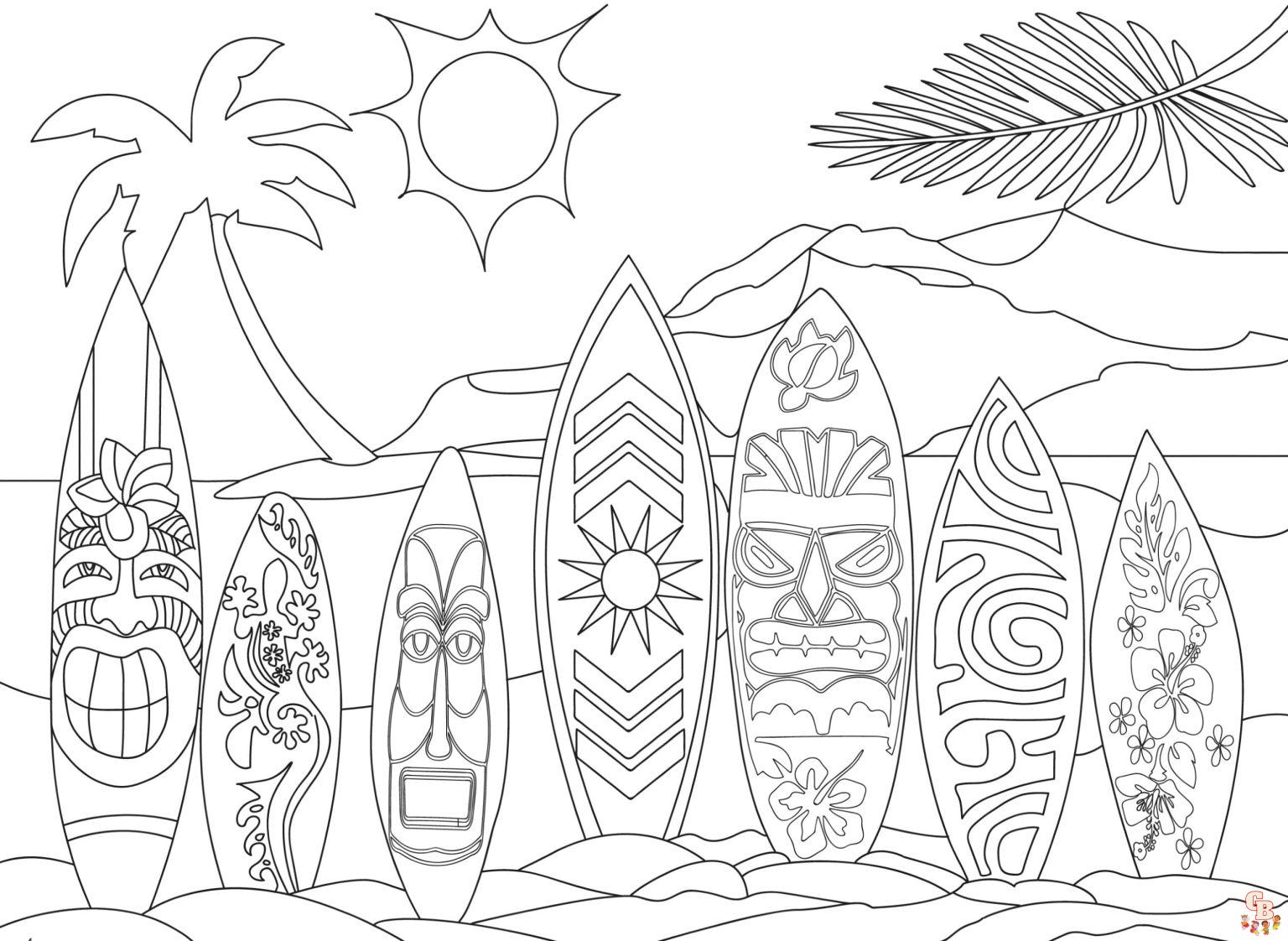 Free Hawaii coloring pages for kids 1536x1122 1
