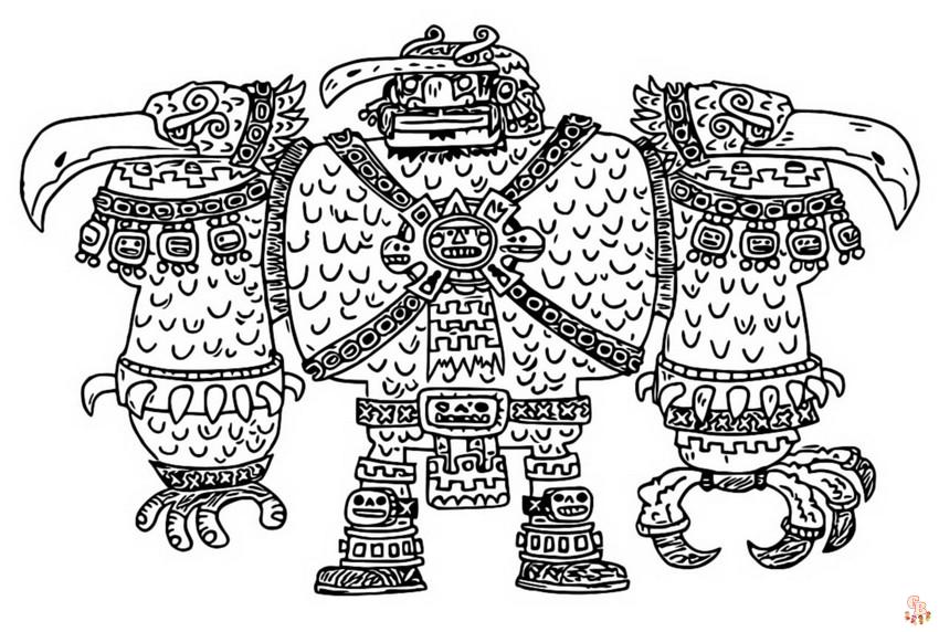 Maya en de Drie Krijgers Kleurplaten 6